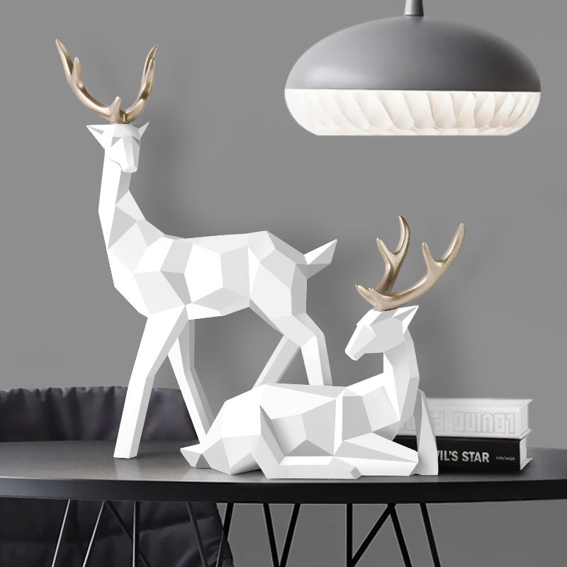 Deers Sculpture Resin Deer Statue - Decoration Home Decor Statues Deer Figurines Modern Decoration Deers Table Ornament