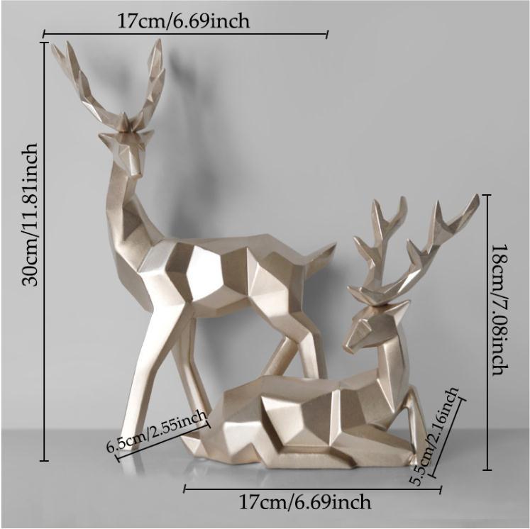 Deers Sculpture Resin Deer Statue - Decoration Home Decor Statues Deer Figurines Modern Decoration Deers Table Ornament