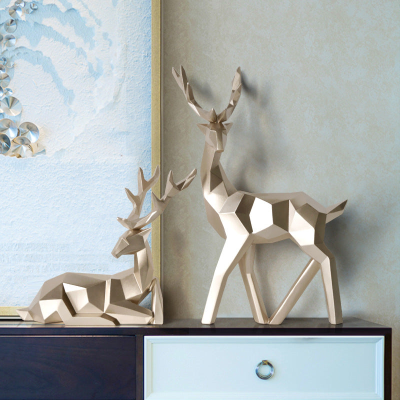 Deers Sculpture Resin Deer Statue - Decoration Home Decor Statues Deer Figurines Modern Decoration Deers Table Ornament