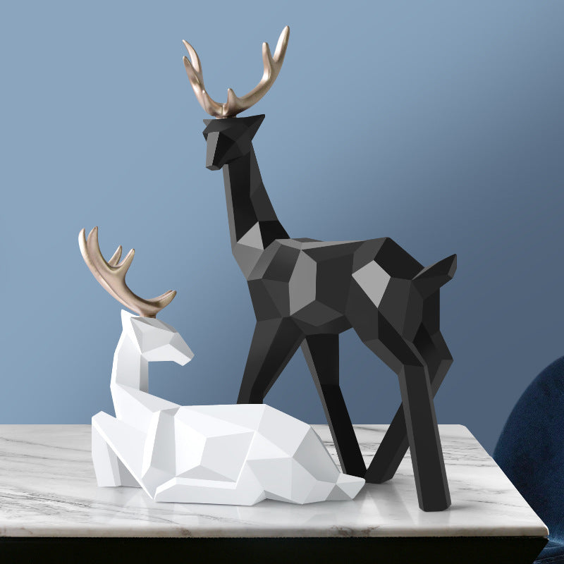 Deers Sculpture Resin Deer Statue - Decoration Home Decor Statues Deer Figurines Modern Decoration Deers Table Ornament